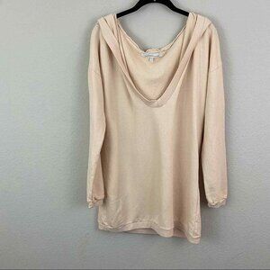Lovers + Friends BOHO Peach Oversized Sweatshirt Hoodie Scoop Neck XXS NWT